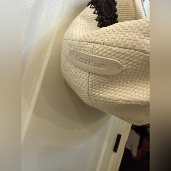 Cole Haan Alyssa straw beaded bag Gorgeous EUC - Picture 4 of 15